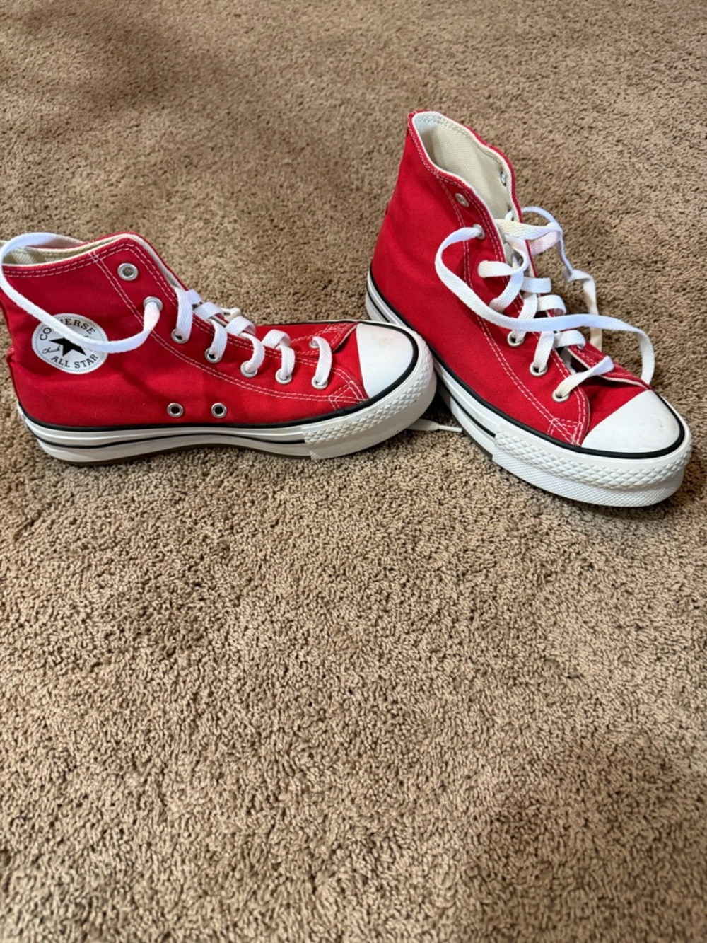 Converse Kids Red High Top Canvas Sneakers
